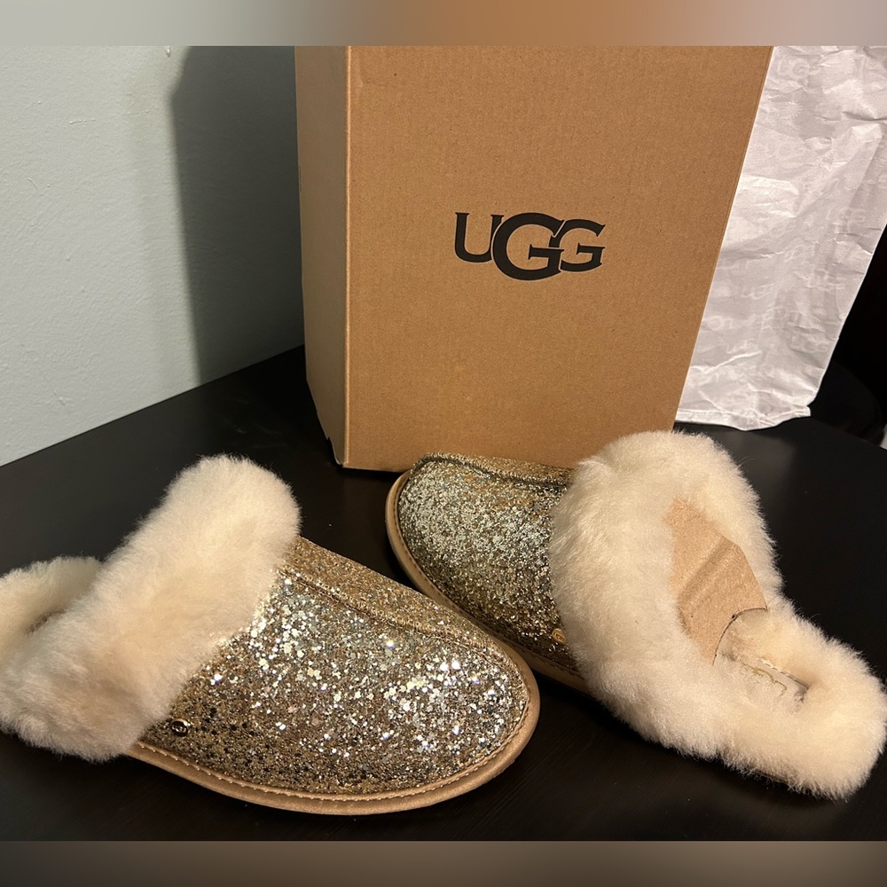 UGG scuffette Gold sparkle